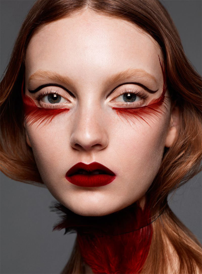 Image of close up of a female model's face for S Moda by Satoshi_Saikusa